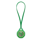 Royal Pop Green Eight vue arrière — fond saphir transparent, mouvement Sistem51 décoré Pop Art, cordon vert