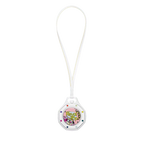 Royal Pop Huit Blanc vue arrière — fond saphir transparent, mouvement Sistem51 remontage manuel décoré Pop Art, cordon blanc surpiqûres jaunes