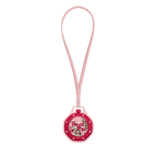 Royal Pop Otto Rosso vue arrière — fond saphir transparent, mouvement Sistem51 remontage manuel décoré Pop Art, cordon rose surpiqûres rouges